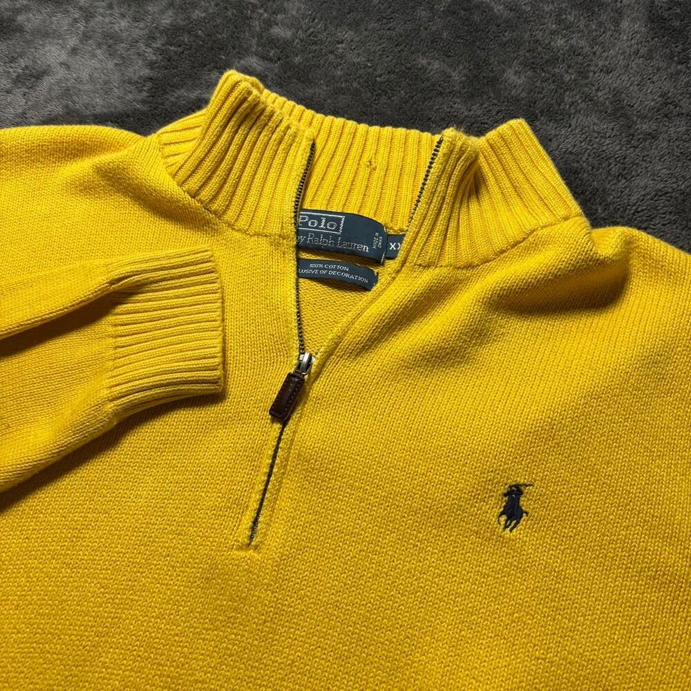 Polo Ralph Lauren Quarter-Zip Sweater Men’s XXL Yellow Pullover